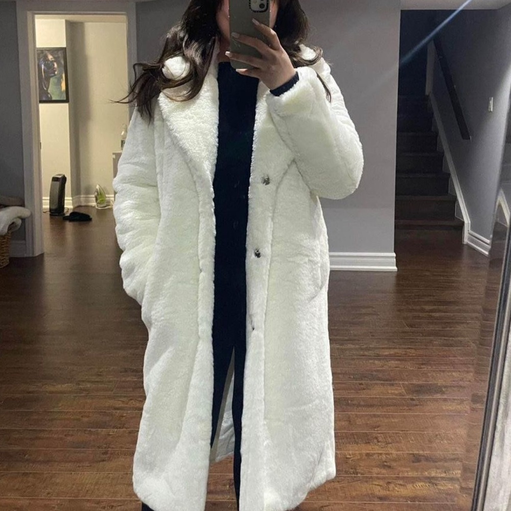 White faux coat (never worn)